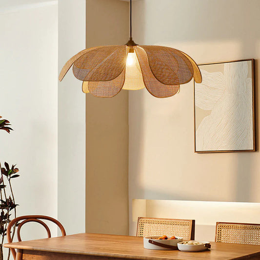 Rattan Petals Pendant Light: Weaving Cozy Light and Shadows