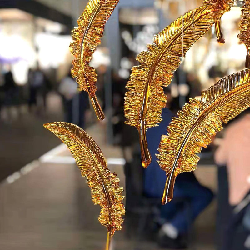 Lustre en verre à plumes