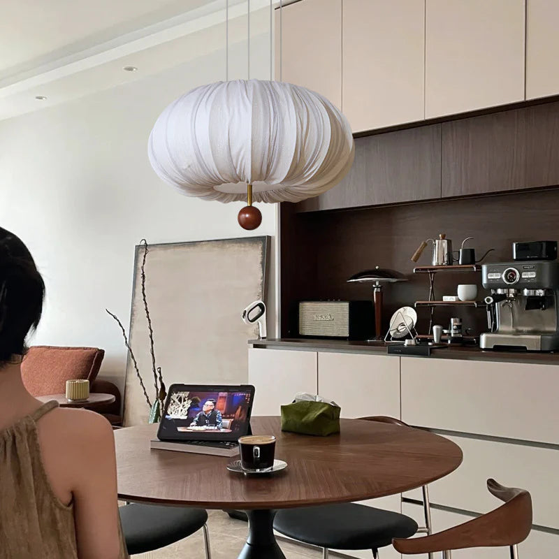 French_Pleated_Fabric_Pendant_Light_3