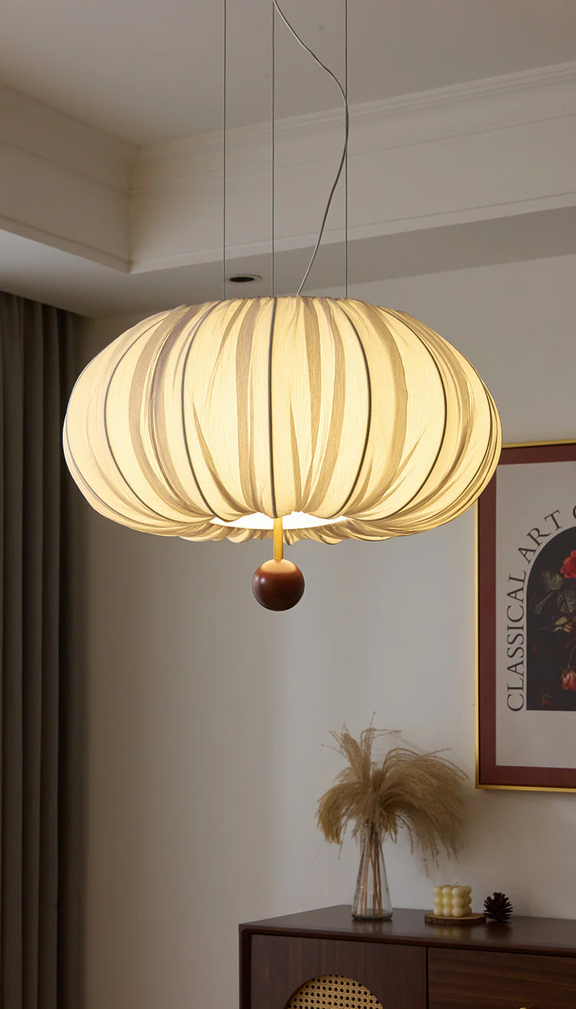 French_Pleated_Fabric_Pendant_Light_5