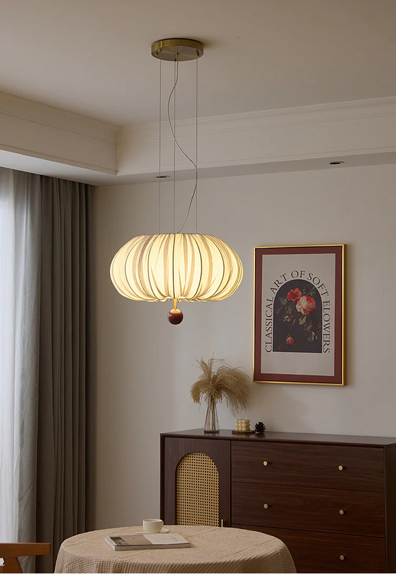 French_Pleated_Fabric_Pendant_Light_7
