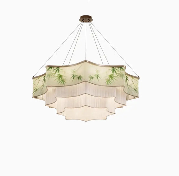 Green Bamboo Leaf Chandelier 1