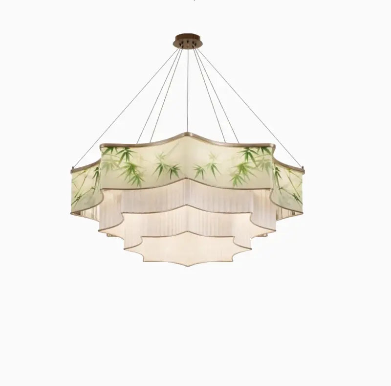 Green Bamboo Leaf Chandelier 1
