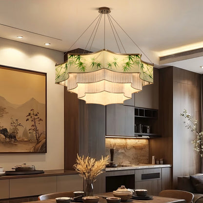 Green_Bamboo_Leaf_Chandelier_2