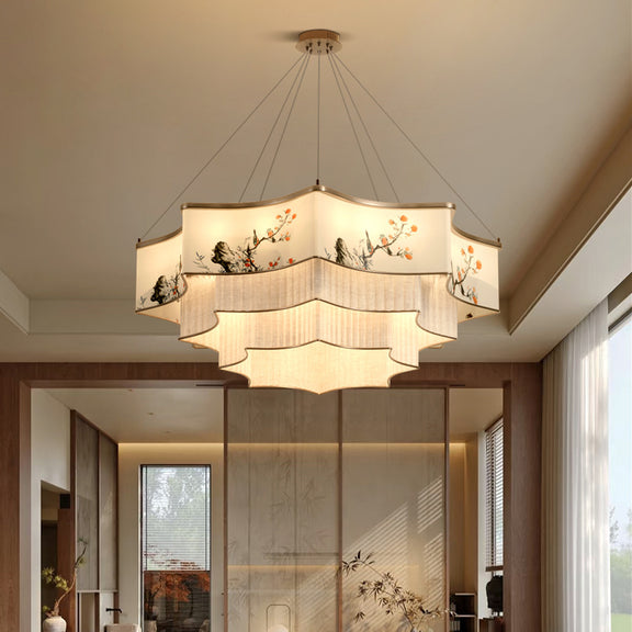 Green Bamboo Leaf Chandelier 3