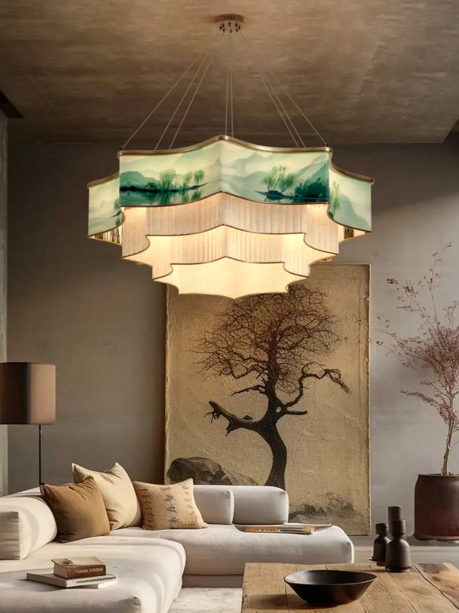 Green Bamboo Leaf Chandelier 5