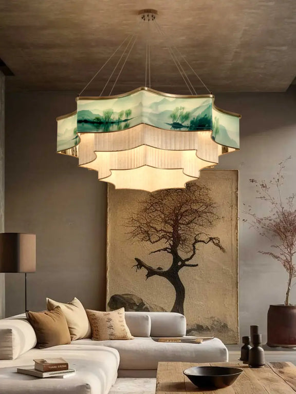 Green Bamboo Leaf Chandelier 5