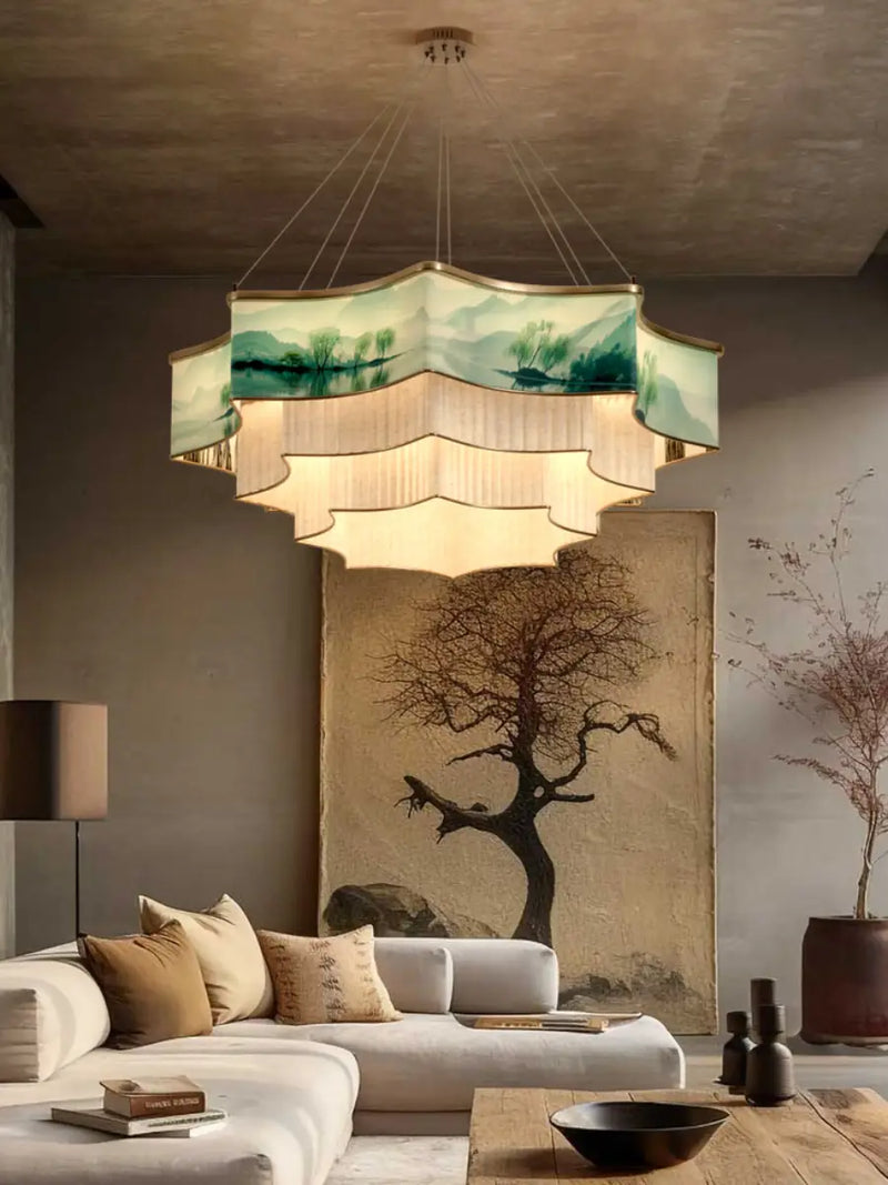 Green Bamboo Leaf Chandelier 5