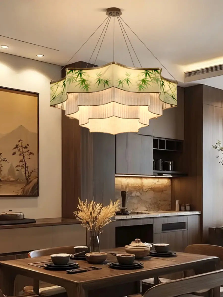 Green Bamboo Leaf Chandelier 6