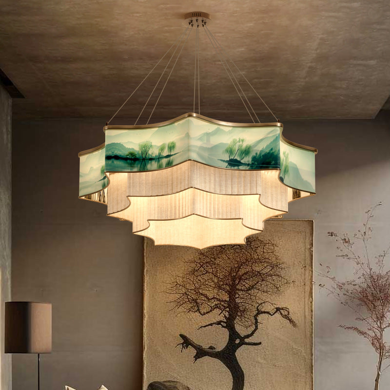 Green Bamboo Leaf Chandelier 8