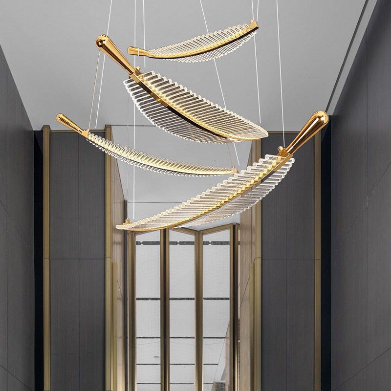 Lobby Large Leaf Chandelier 2