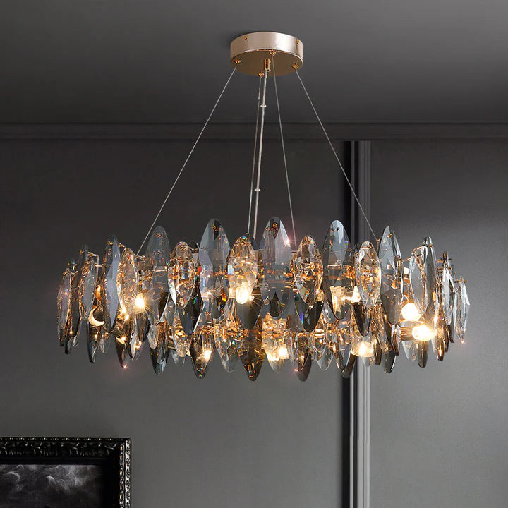 Luxury Smoke Grey Crystal Chandelier 11