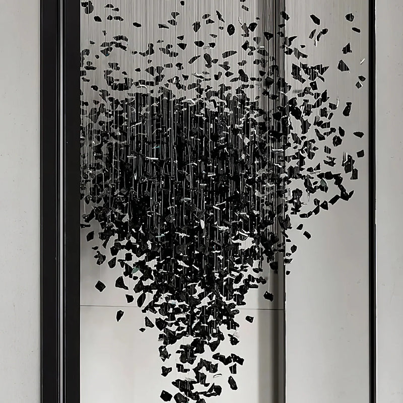 Lustre moderne en pierre et charbon de bois