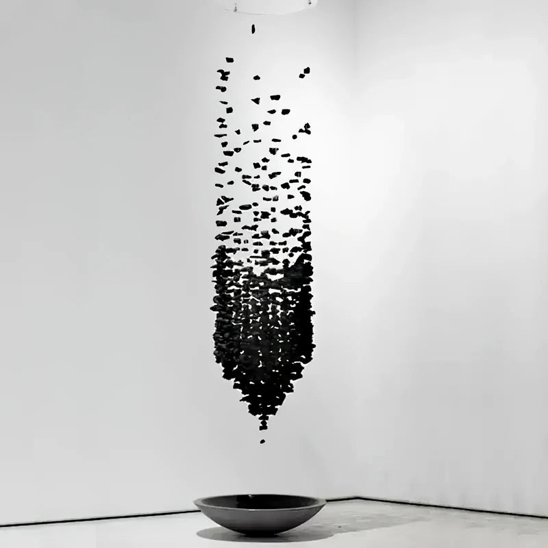 Lustre moderne en pierre et charbon de bois