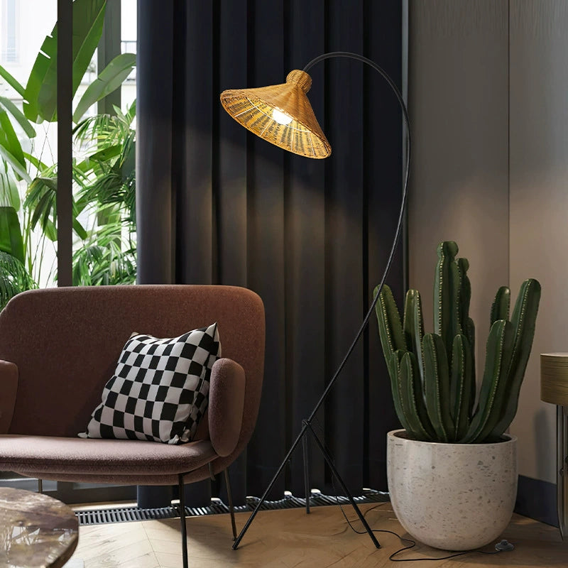 Tripod Rattan Floor Lamp 1