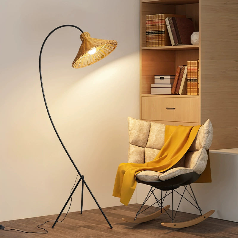 Tripod Rattan Floor Lamp 2