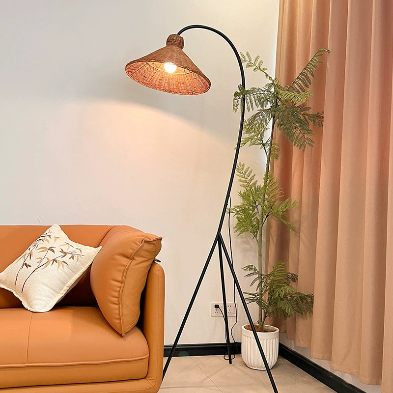 Tripod Rattan Floor Lamp 3