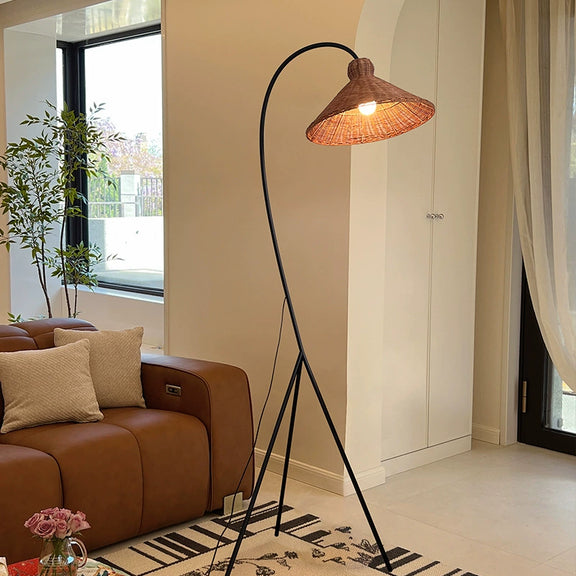 Tripod Rattan Floor Lamp 4