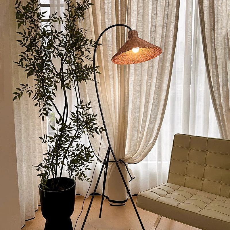 Tripod Rattan Floor Lamp 5