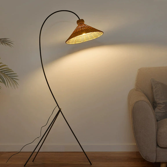 Tripod Rattan Floor Lamp 7