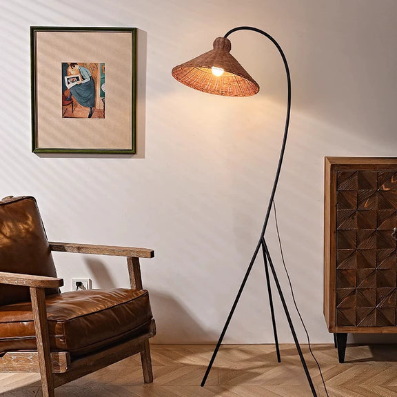 Tripod Rattan Floor Lamp 8