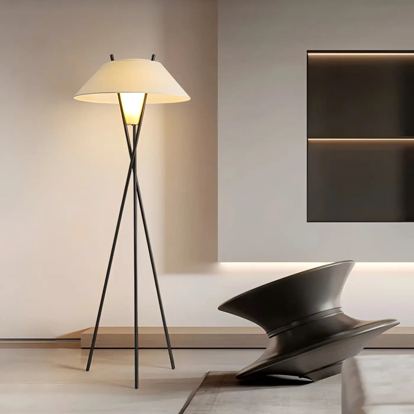 Tripod Saucer Floor Lamp 5