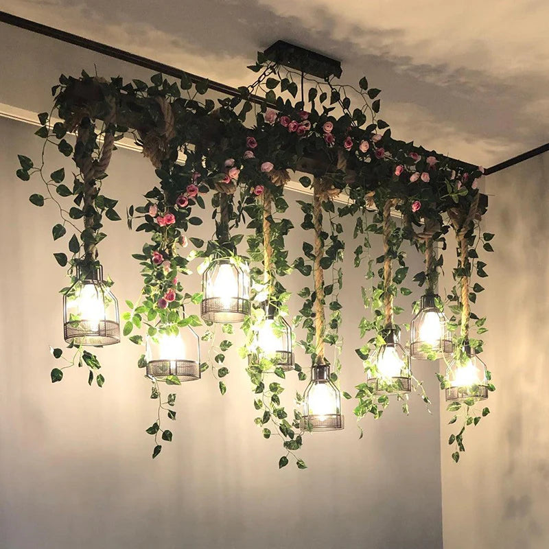 Vintage_Wood_Green_Chandelier_3