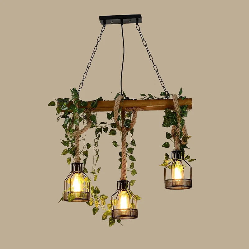 Vintage_Wood_Green_Chandelier_4
