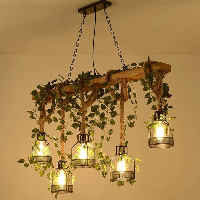 Vintage_Wood_Green_Chandelier_7