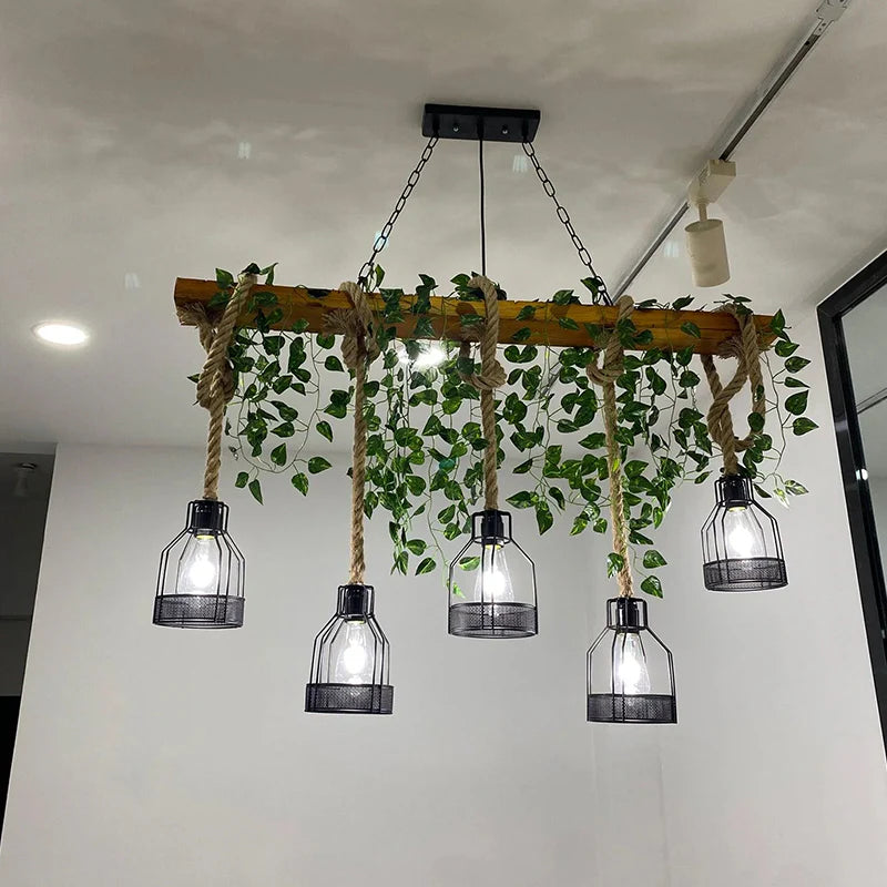 Vintage_Wood_Green_Chandelier_9