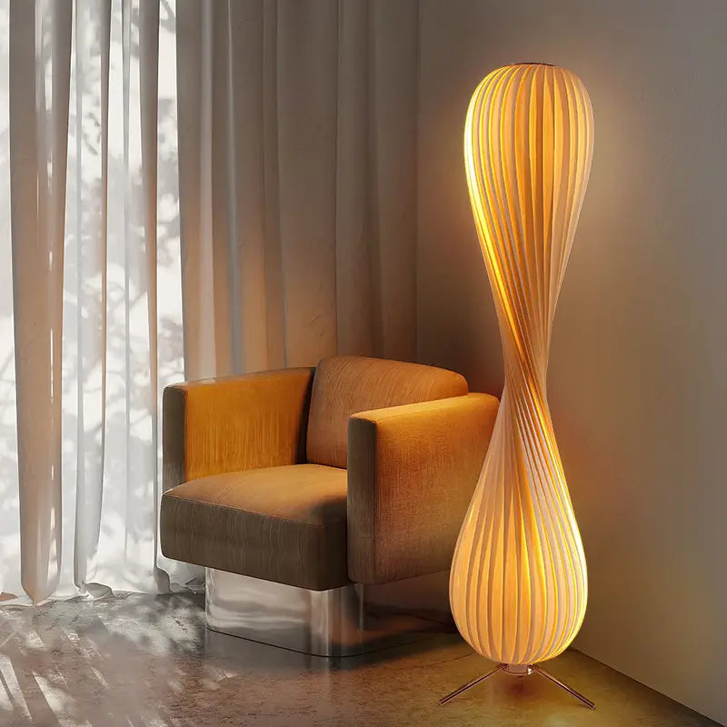 Wood Ruffle Floor Lamp 2