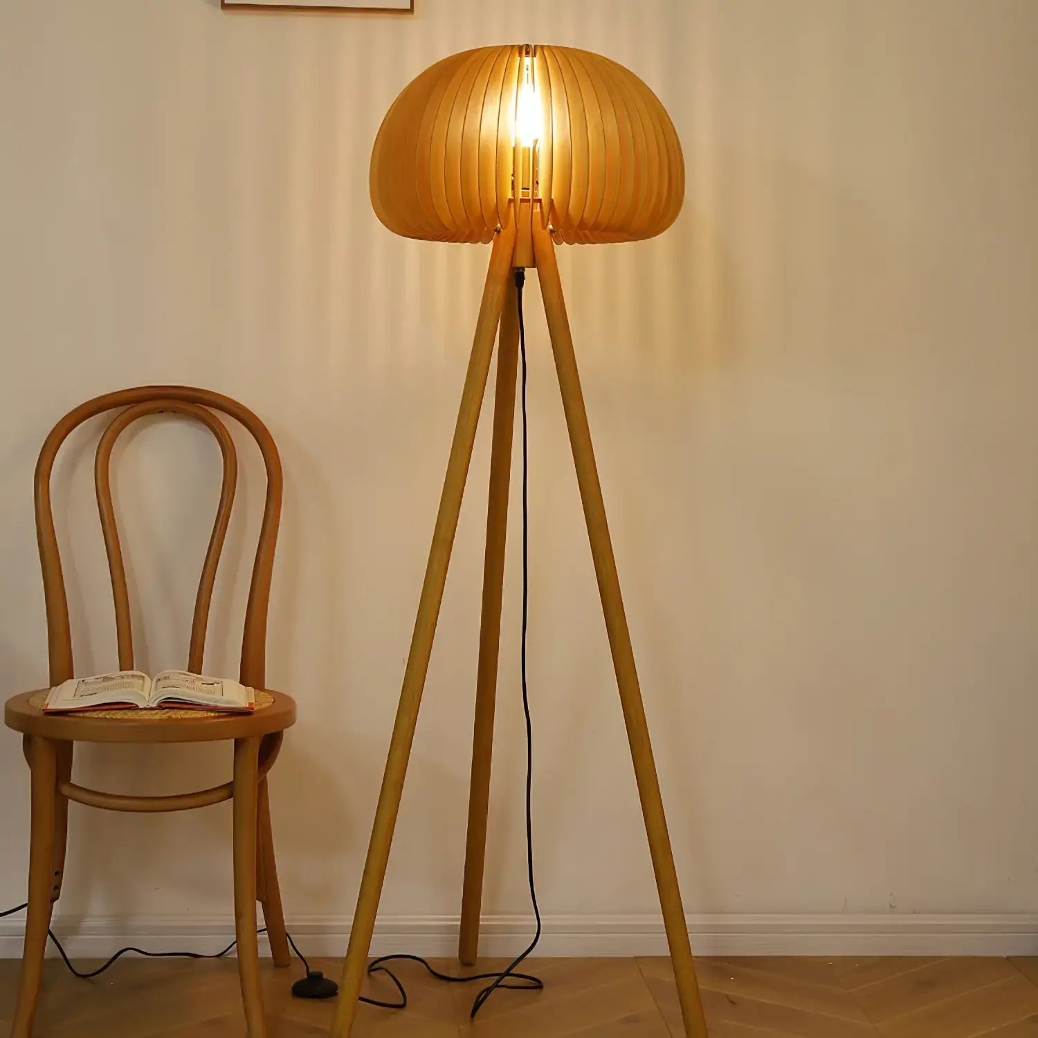 Wooden Pumpkin Floor Lamp 2