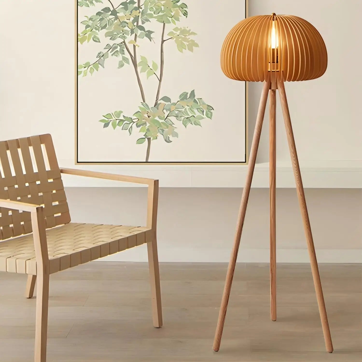 Wooden Pumpkin Floor Lamp 4